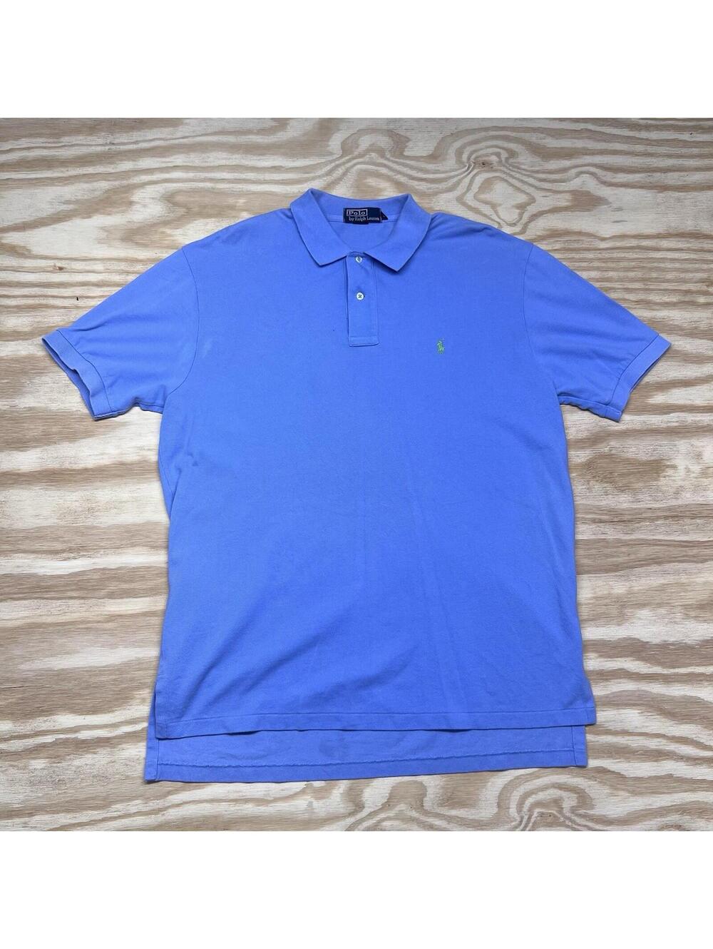 Vintage Polo By Ralph Lauren Essential Button Up Collared Blue Shirt Sz L